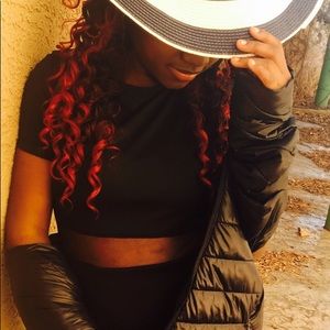 Black summer half top half skirt all in one dress.